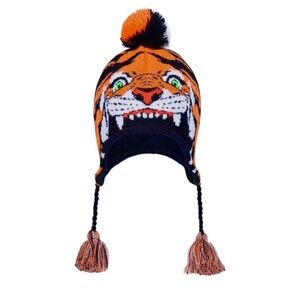 Under Armour Animal Tiger Pom Pom Tie Beanie Sz 4-6 Yrs Unisex New